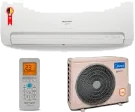 Split hi wall inverter com controle remoto e condensadora compacta.